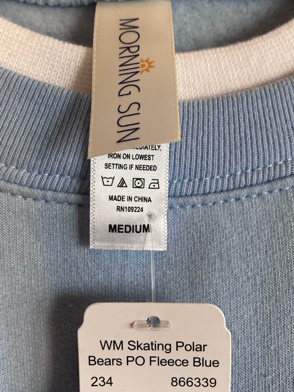 Morning Sun NWT size M, Christmas long sleeve Blue Crewneck Sweatshirt. - Picture 3 of 7